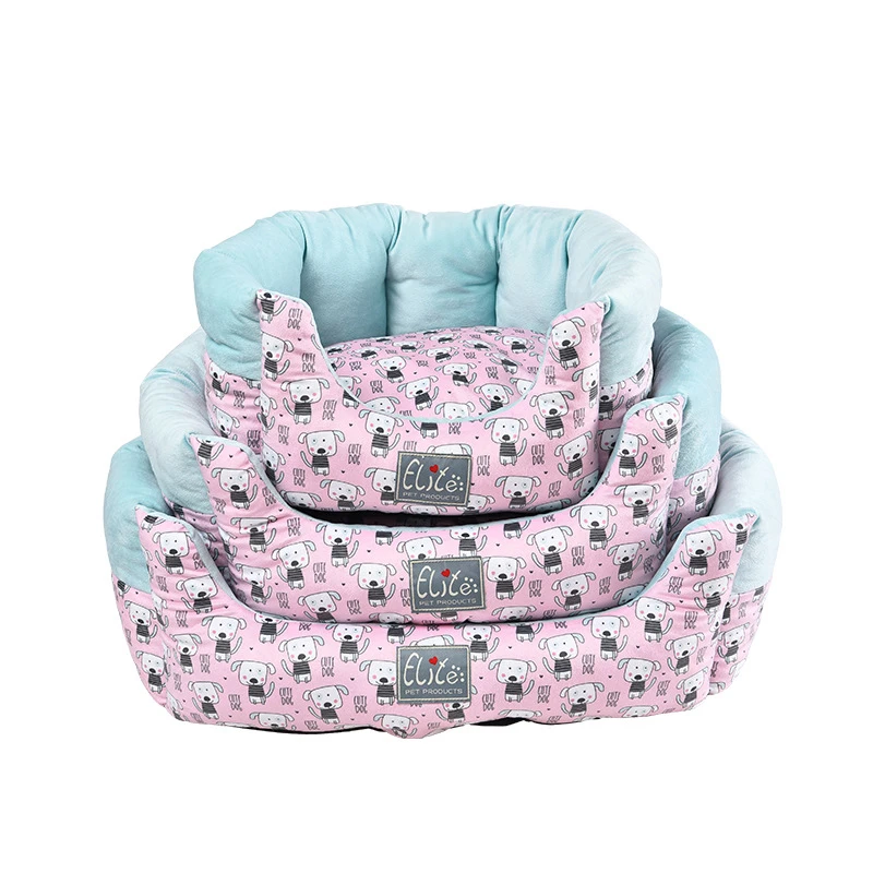 Мягкая длинная плюшевая кровать для кошки зеркальная круглая домашних питомцев