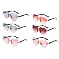 kids rimless frame sunglasses glasses shades for boys girls heart love pattern uv400 protection sunglasses for age 3 10