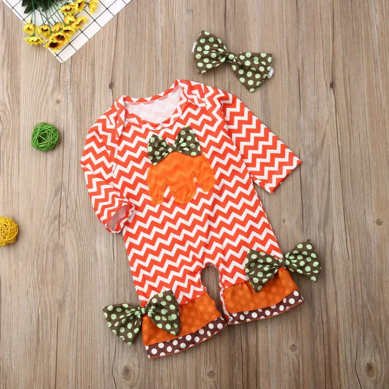 

Halloween Newborn Infant Kids Baby Girl Romper Jumpsuit Headband Clothes Outfit Girls Clothing