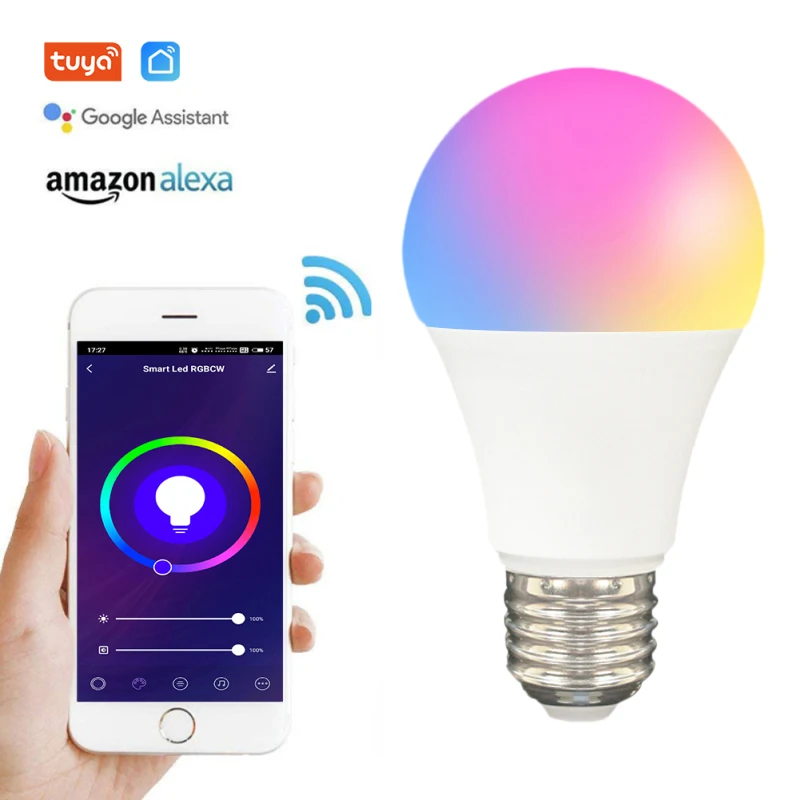 

5/10pcs 110V 220V Smart Lamp LED Lamp E27 RGBW LED Bulb Lights 9W RGB Lampada Changeable Colorful LED Lamp For Alexa Amazon