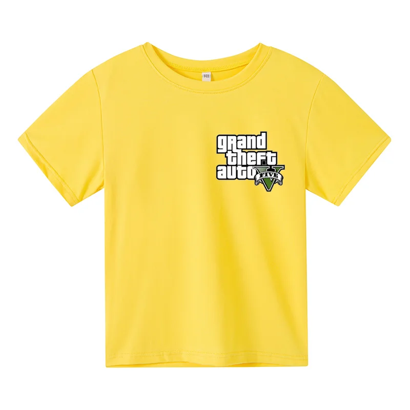 

2020 летние футболки для мальчиков с принтом Grand Theft Auto Game GTA 5, крутая футболка для девочек GTA5, футболка с красочным принтом, забавная одежда