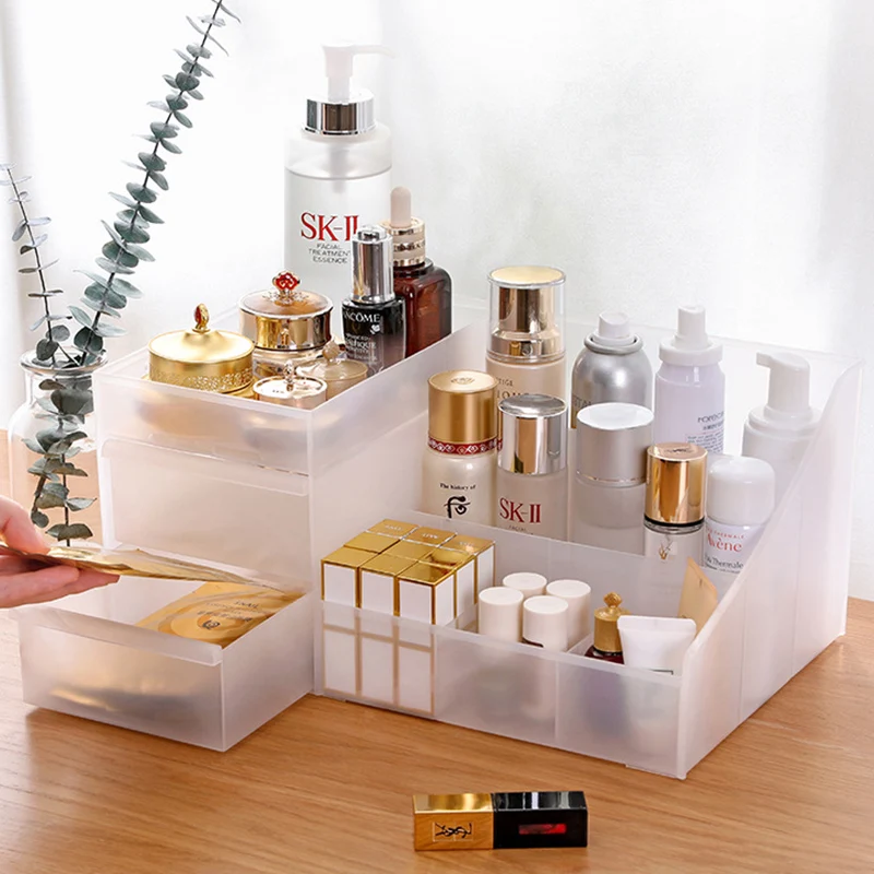 Большая емкость косметический ящик для хранения органайзер макияжа туалетный