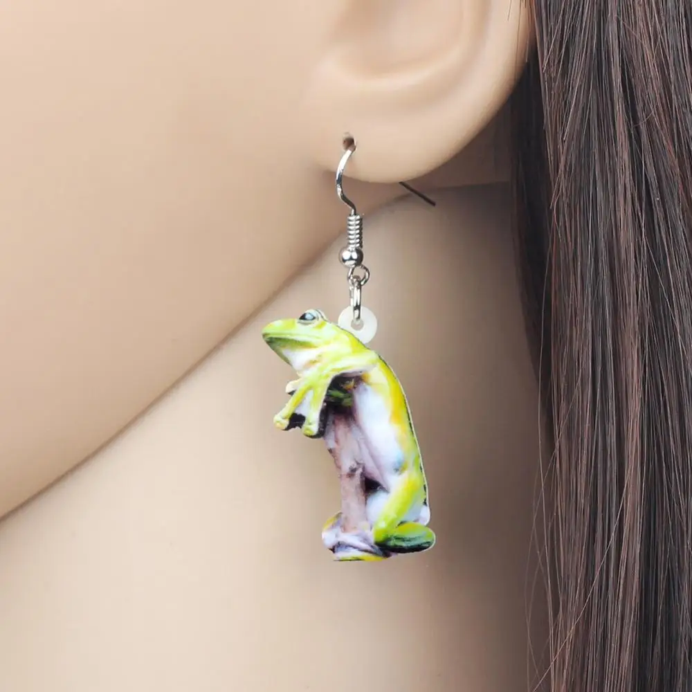 Bonsny акриловые стоячие ожерелье лягушка серьги Ювелирные наборы Забавные милые