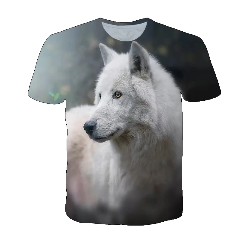 

3D Printing Fashion Men's T-Shirt With Animal Wolf Pattern Round Neck Short Sleeve Men's Summer Casual T-Shirt XS-6XL