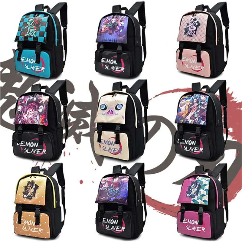 

Cosplay Anime Demon Slayer Backpack Tomioka Giyuu Canvas Bag Waterproof School Bags Fashion New Design Travel Notebook Bags