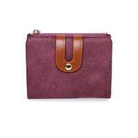 100pcs lot korean style women wallet short purse student minimalist wallet two folds money bag card holder mini thin purse sma