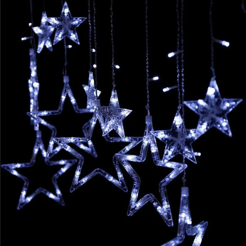 СВЕТОДИОДНАЯ Гирлянда со звездами шторы гирлянда лента сказочное освещение