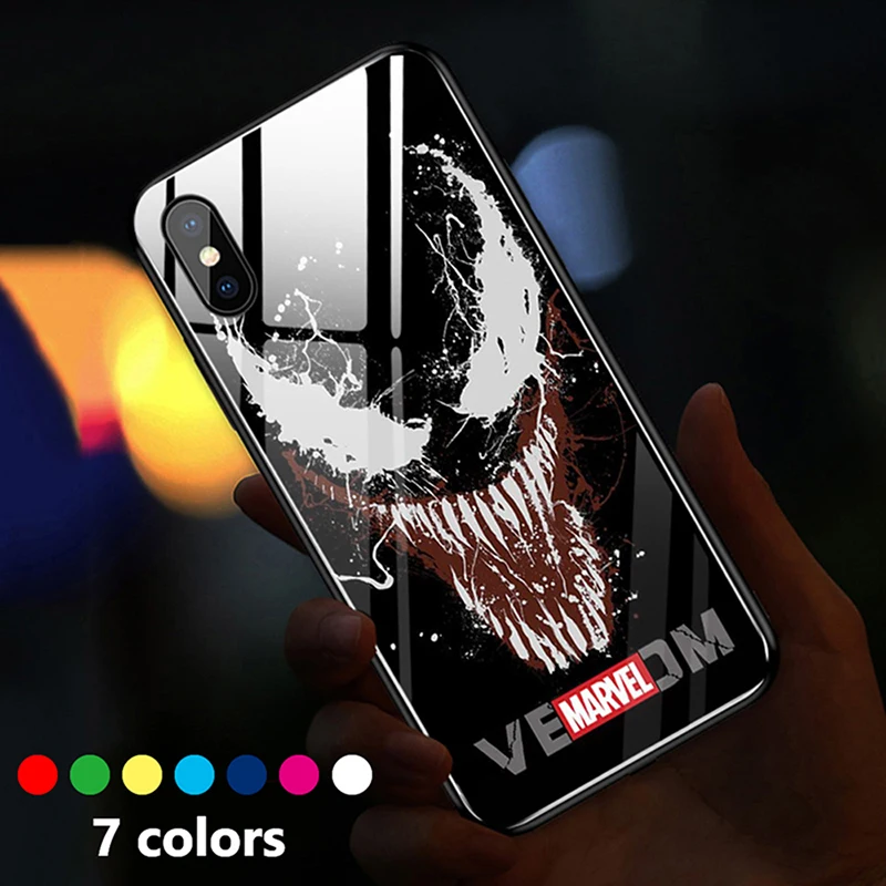 Чехол для телефона Наруто Саске с подсветкой для IPhone 11 Pro Max XS XR X 8 7 6 6S Plus светодиодный чехол из закаленного стекла Coque Flash Cover Fundas