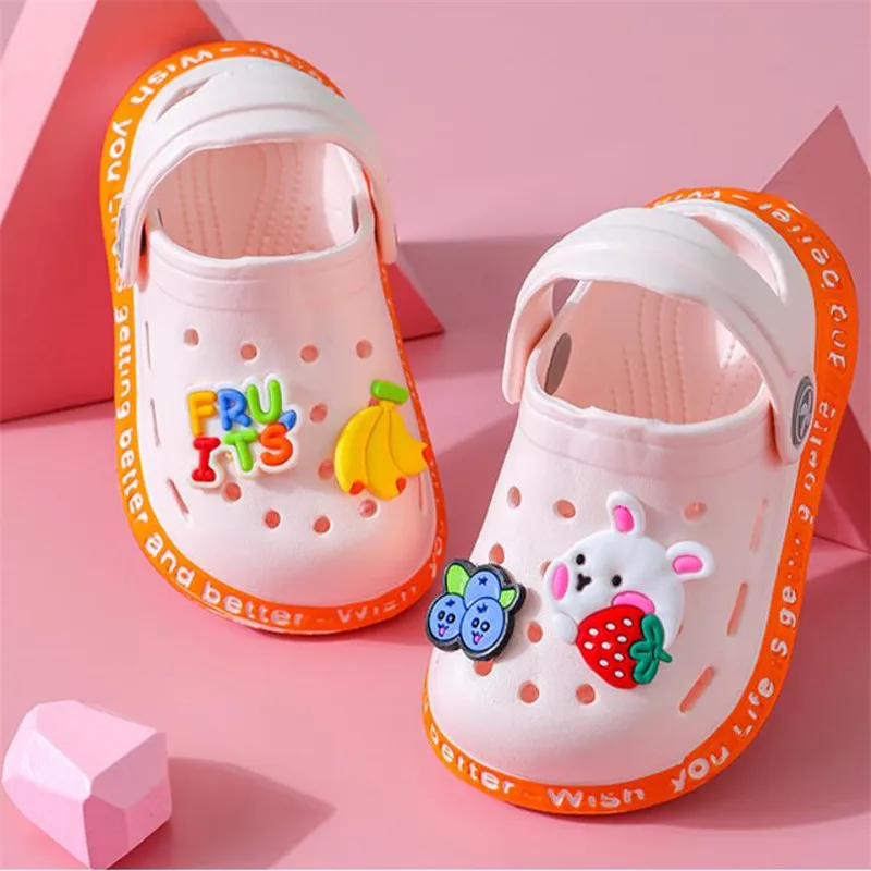 

Childrens Sandals 2021 New Summer Cartoon Baotou Hole Shoes For Infants And Young Children Non-slip Soft Bottom Children's Baby