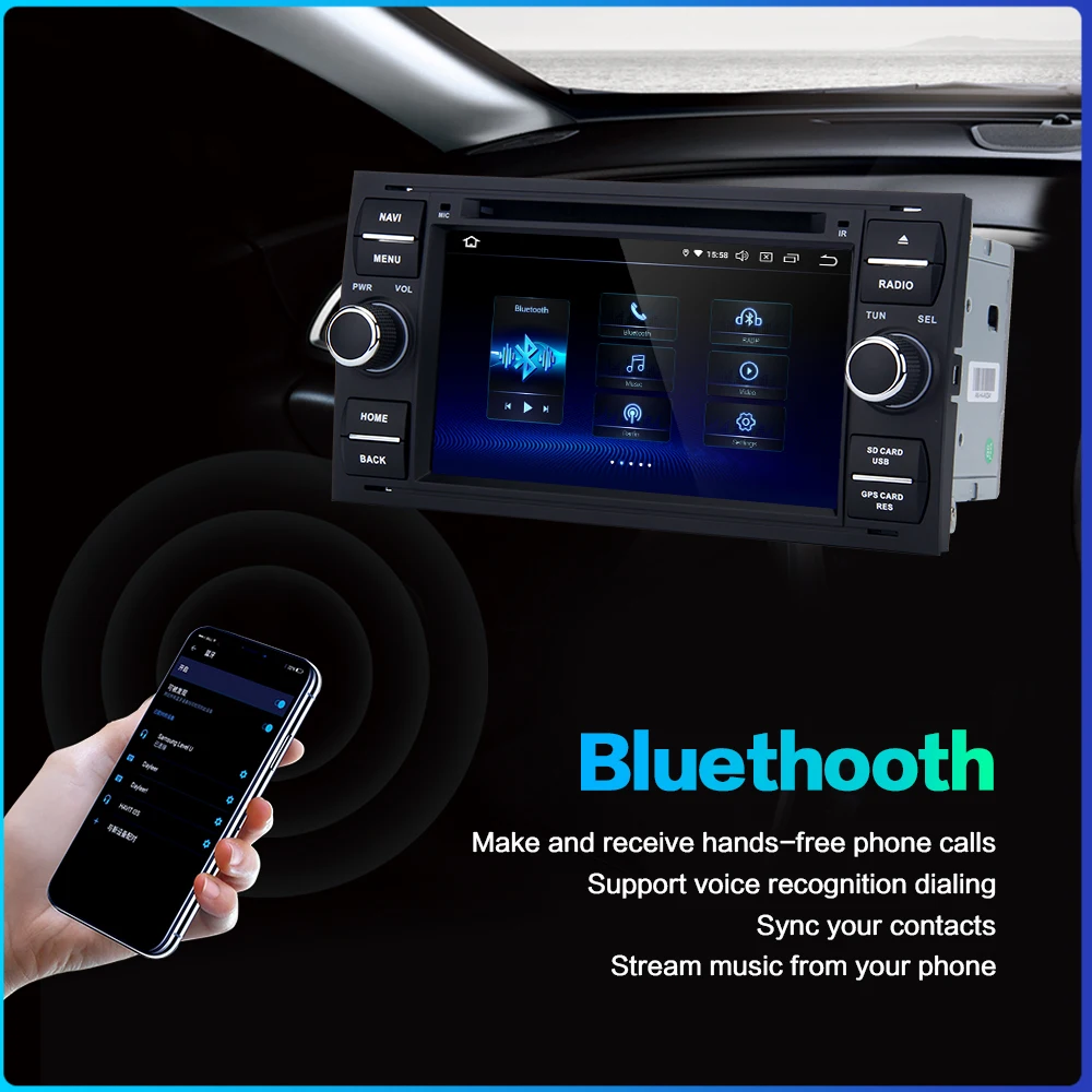 Автомагнитола Dasaita 7 &quot 2 din Android 9 0 для Ford Galaxy S Max Fusion Fiesta Kuga old Mondeo GPS навигатор 64 Гб