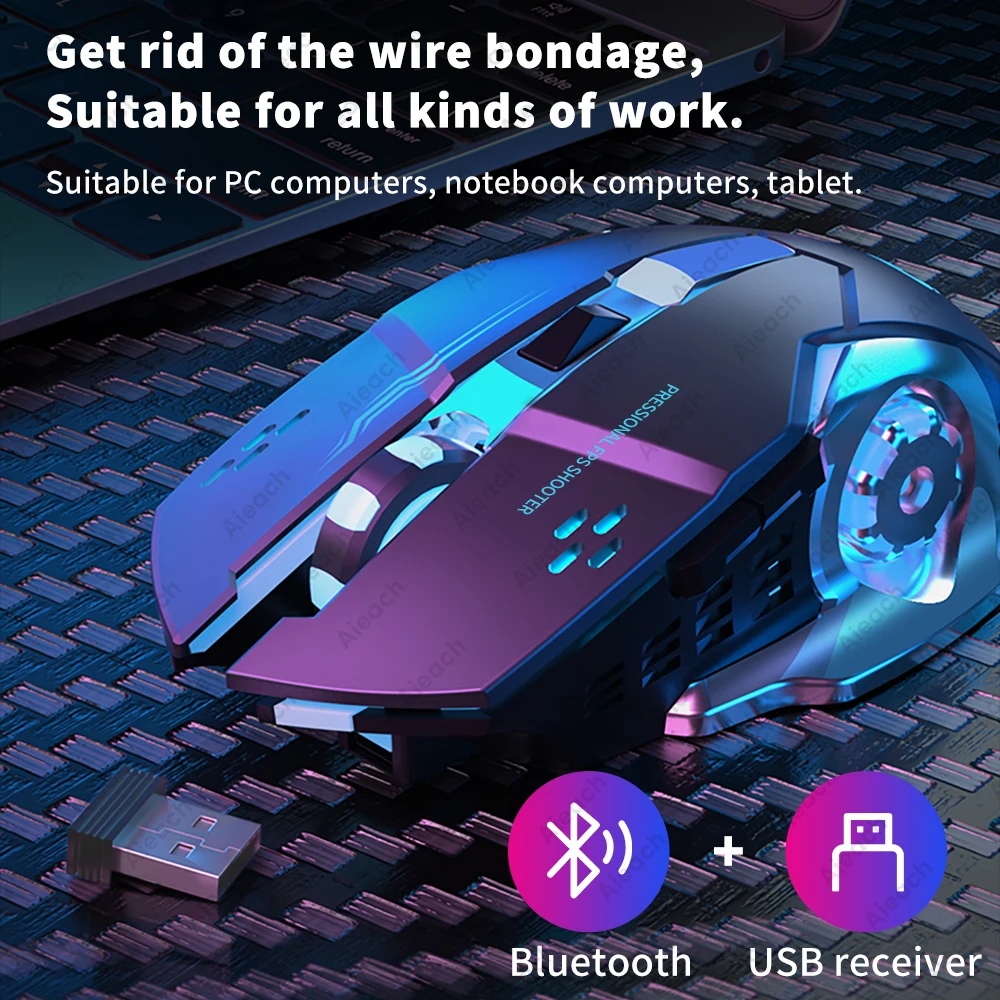 Фото Механическая электронная Спортивная беспроводная Bluetooth мышь для компьютерной Механическая электронная Спортивная беспроводная Bluetooth мышь для компьютерной