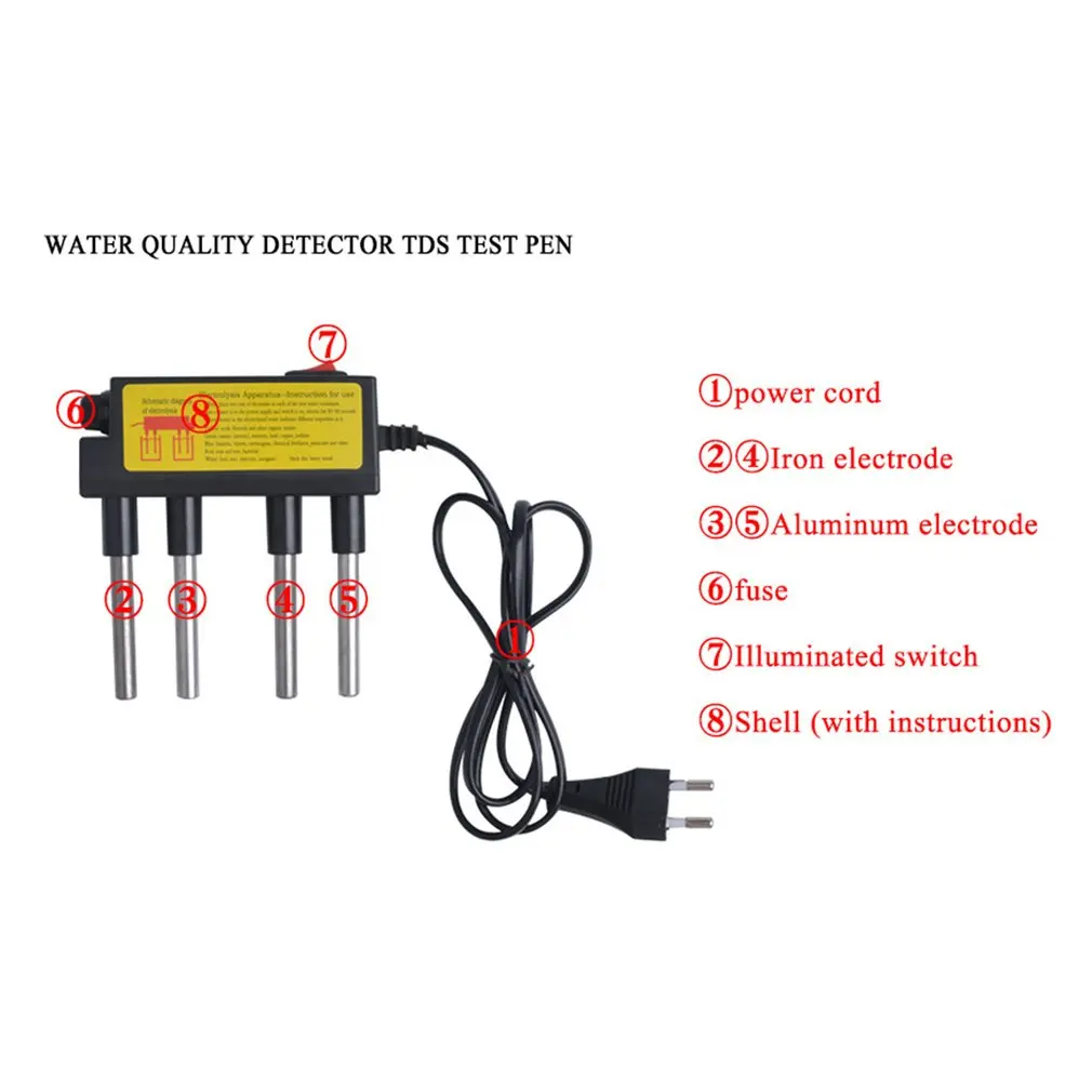 2022 Protable Household Water Quality Electrolyser Test Electrolysis Iron Bars Water Tester Electrolyzer Quick Water Quality images - 6