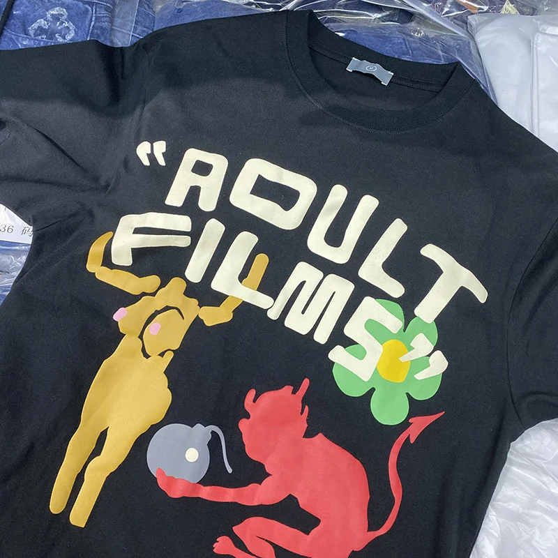 Foam Printing Vintage CPFM.XYZ Adult Films T-shirts Men Women High Quality T shirts Tee Tops | Мужская одежда