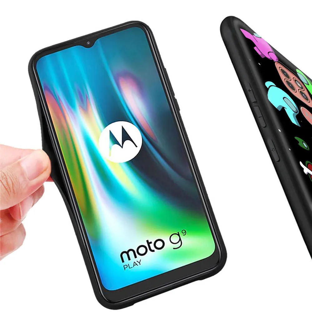 

Phone Case for Motorola Moto G9 Play One Fusion Plus G8 Power G Stylus Hyper E7 Edge Lite Black Cover TOP Games Among Us
