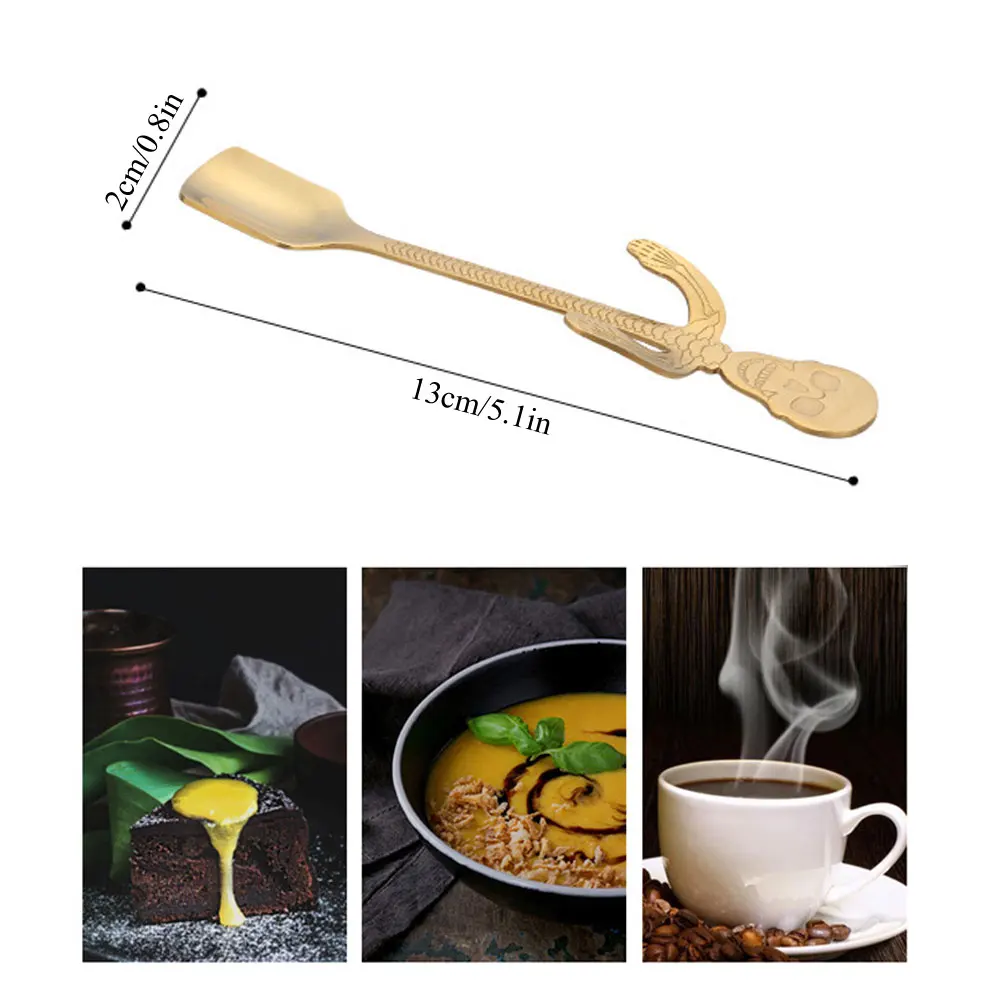 1 шт. нержавеющая сталь Череп котенок дизайн кофейная чайная мешалка десертный