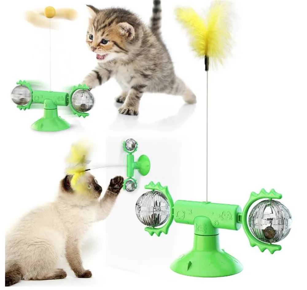 Новая круглая ветряная мельница N35 с изображением планеты Мяу игрушка для кошек