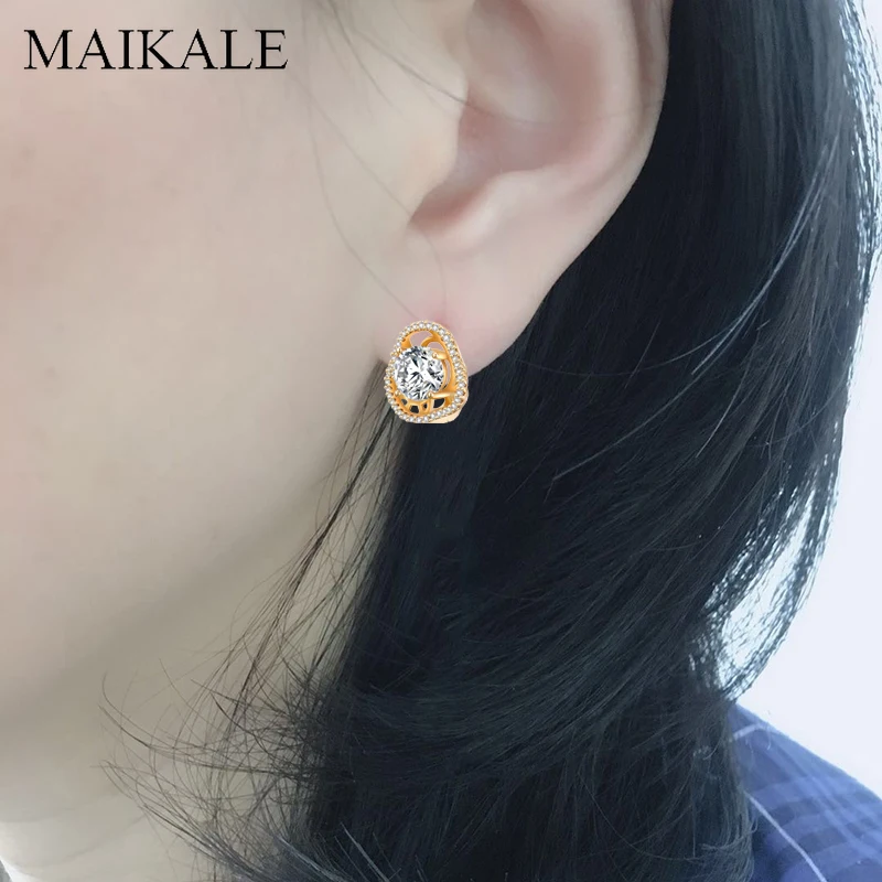 Женские Геометрические серьги MAIKALE гвоздики золотого и серебряного цвета в форме