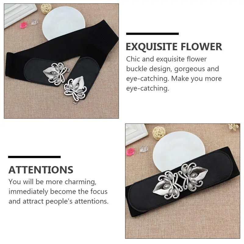 

1pc Elastic Dress Buckle Waist Belt Wide Lady Waistband Belt Clothes Accessory