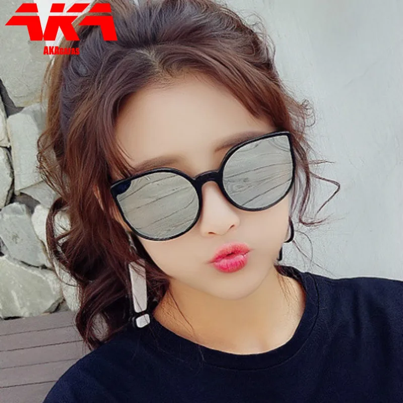 

AKAgafas солнцезащитные очки большого размера женские кошачий глаз 2021 Роскошные брендовые солнцезащитные очки ретро Зеркальные Солнцезащитны...