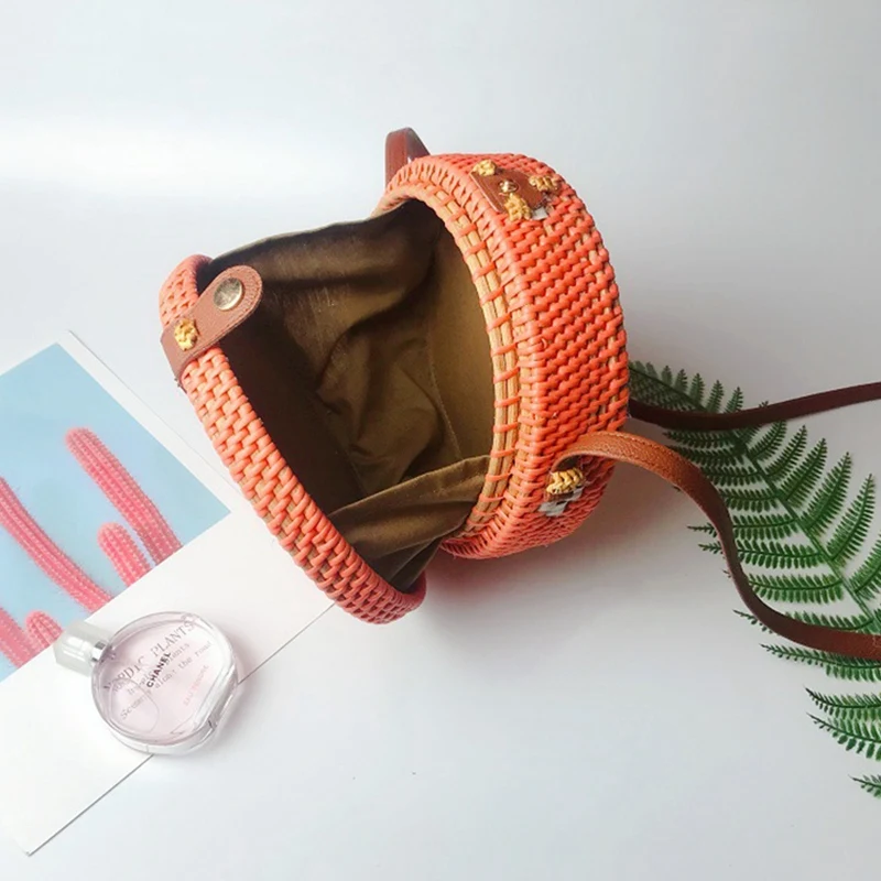 Женская цилиндрическая тканая сумка с кожаными пуговицами дизайнерская