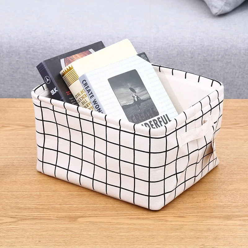 

Fresh plaid storage box Clothes storage box Canvas storage bag Quilt storage enlarged and thickened storage bins