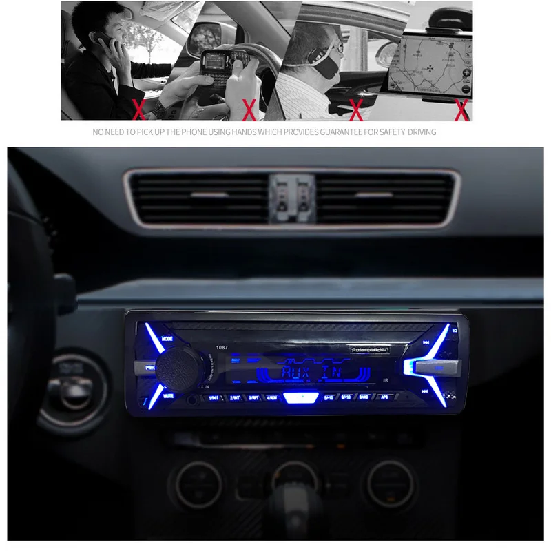 Автомобильный радиоприемник AUX TF SD карта U диск воспроизведение Bluetooth MP3 плеер