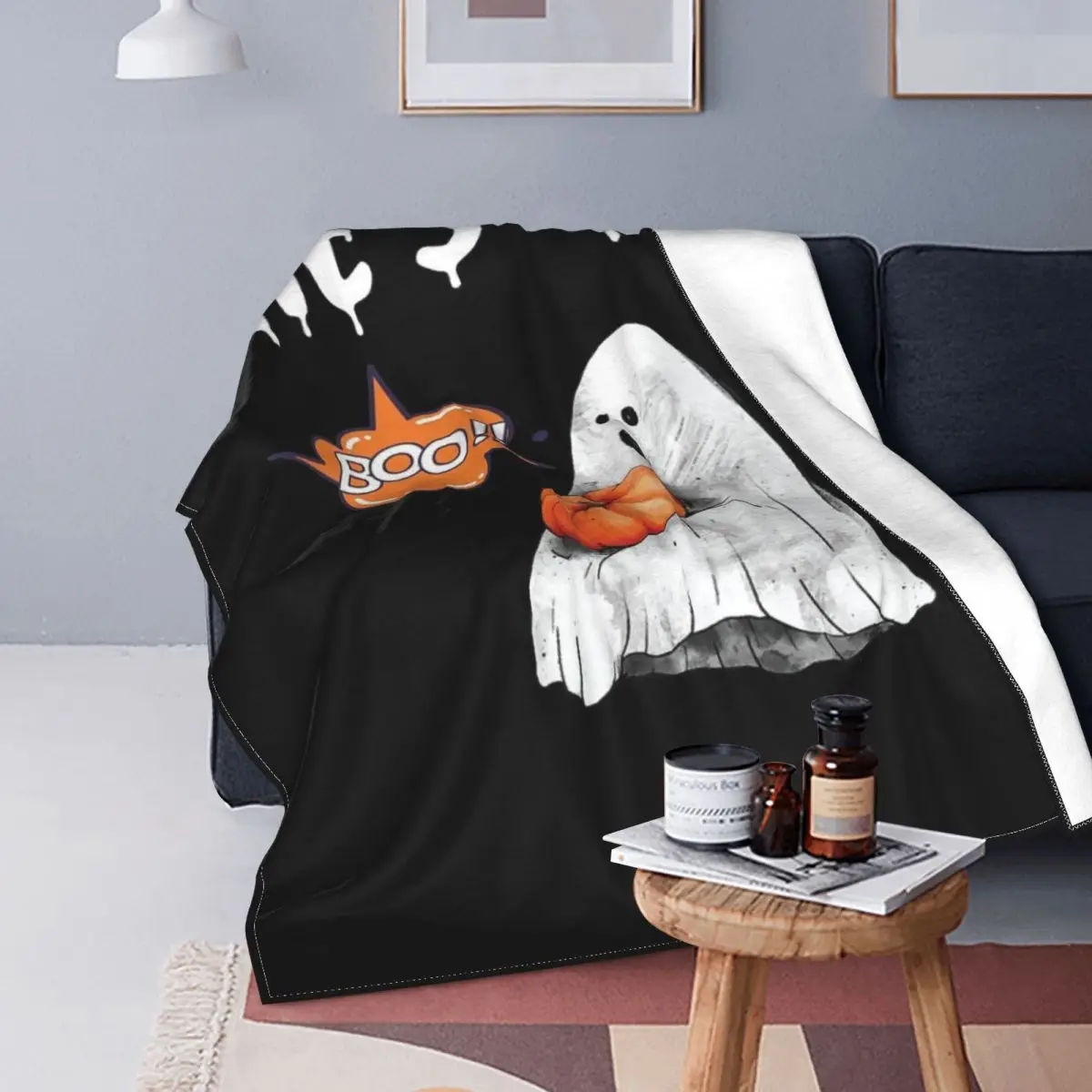 

She's My Boo-Manta de Ghost de Хэллоуин, colcha de cama a cuadros, Edredon, colcha 150, manta double