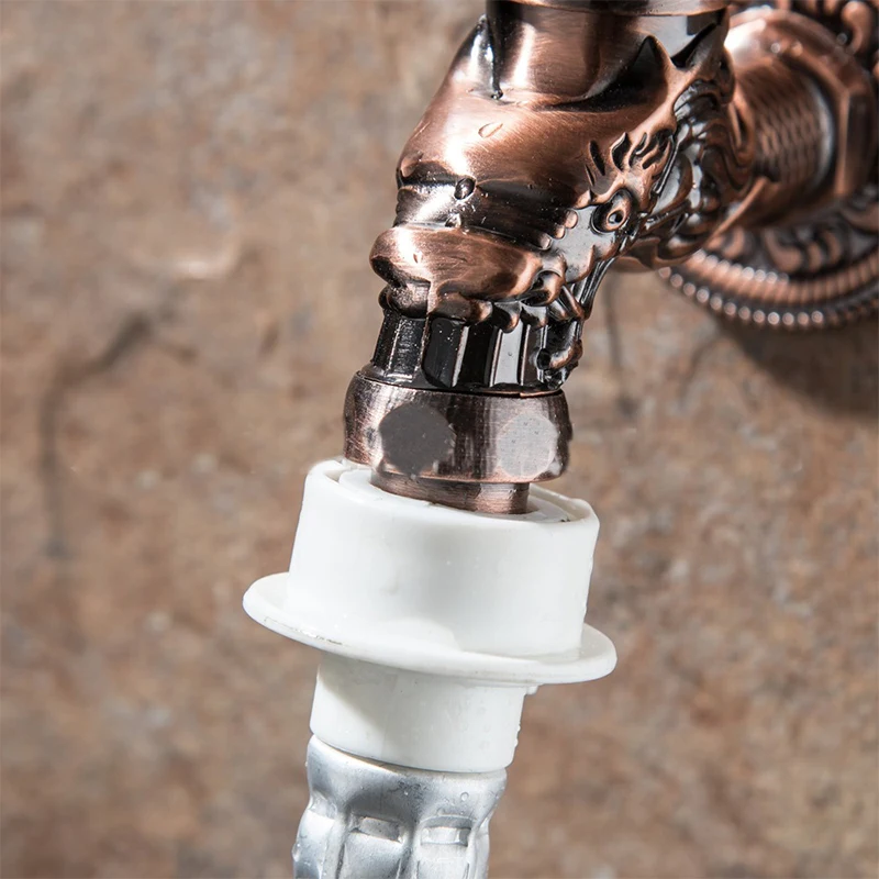 Vintage Antique Solid Brass Faucet Bathroom Wall Mounted Single Cold Water Tape for Kitchen Sink Mop Pool Outdoor Garden | Обустройство