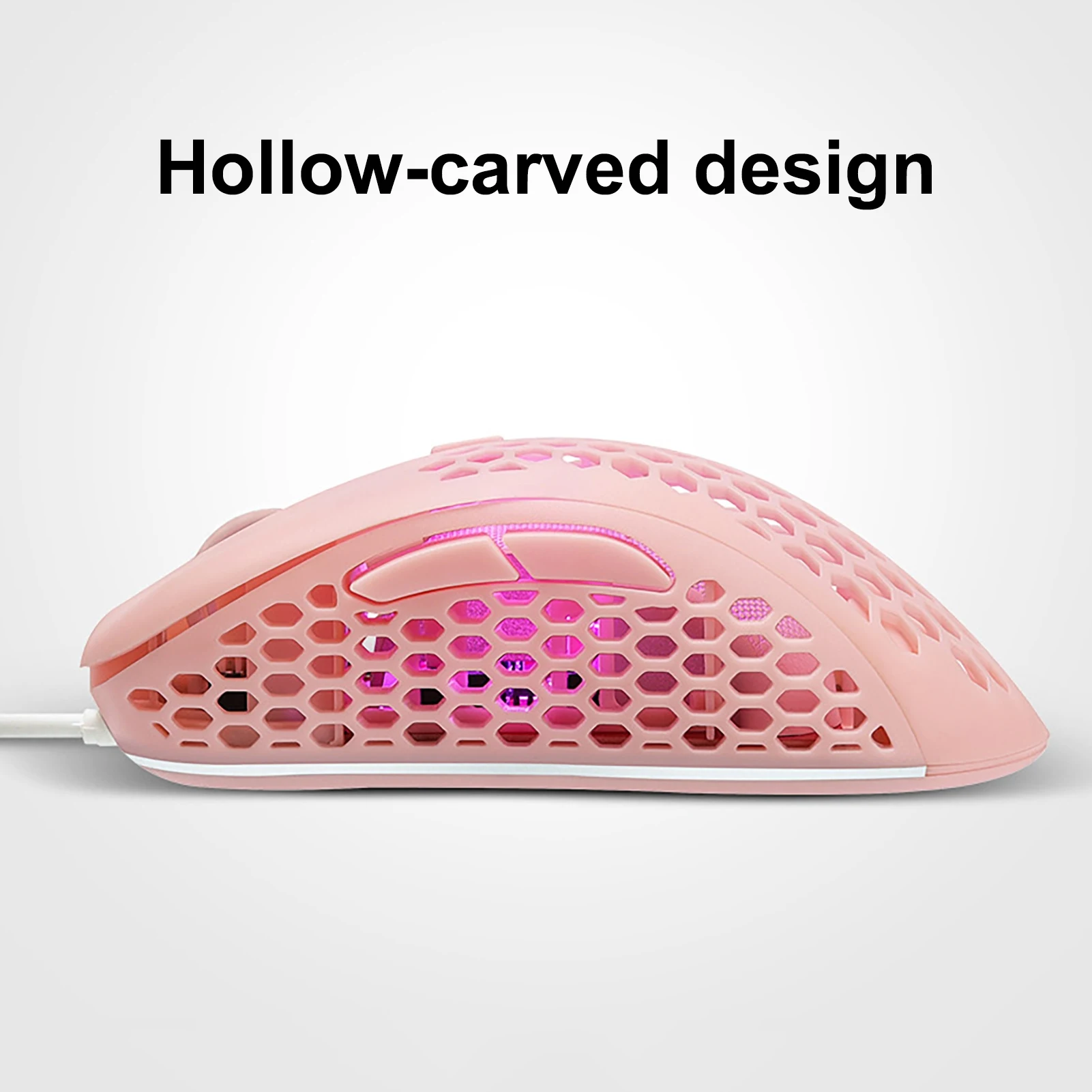 

Hollow Out Honeycomb Gaming Mouse Optical Sensor 1600 DPI Colorful RGB Backlit Light Wired Mice