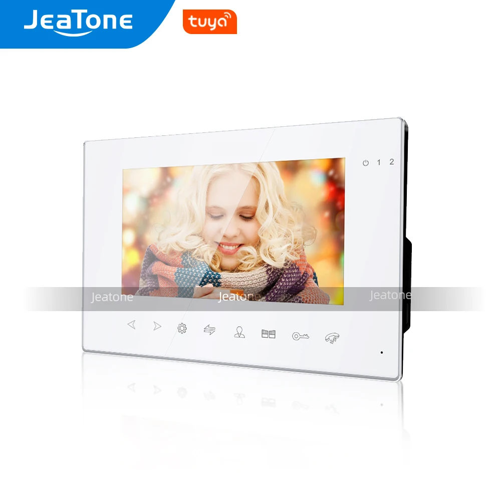 Jeatone AHD/960P 7 Inch Slave Single Monitor for Video Door Phone Intercom System Support Video Record, Day/Night Vision