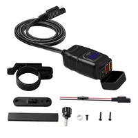 2021 Motorcycle Vehicle-Mounted Charger Waterproof USB Adapter 12V Phone Dual Quick Charge 3 0 Voltmeter Switch Moto Accessory