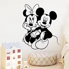 Виниловая наклейка на стену с изображением Диснея Микки и Минни Мауса для детской комнаты