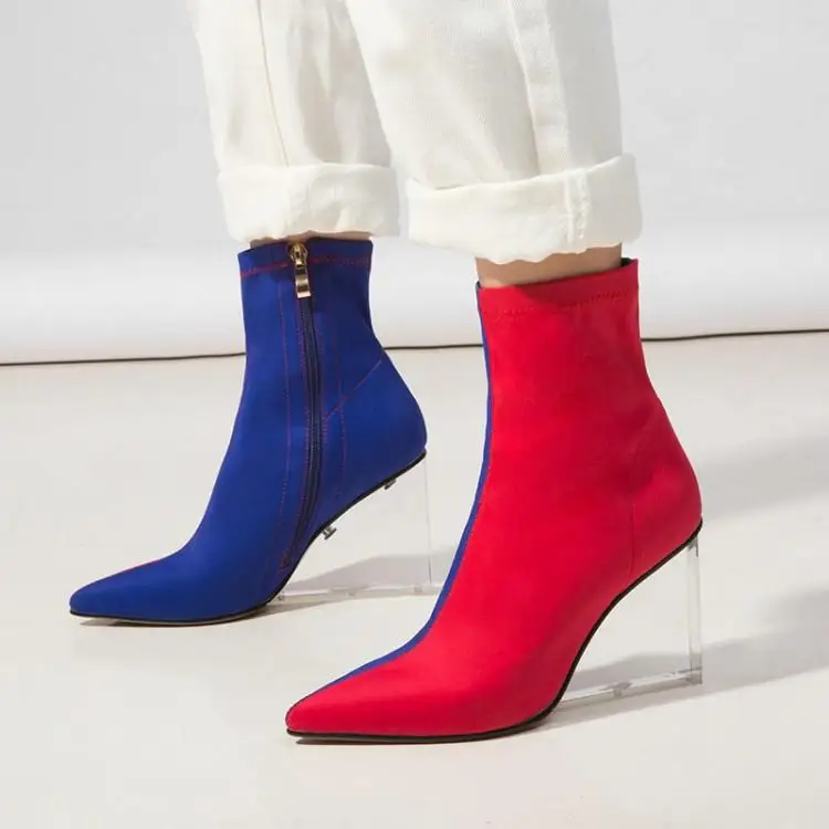 Ботильоны для женщин повседневные короткие ботинки женские на прозрачном