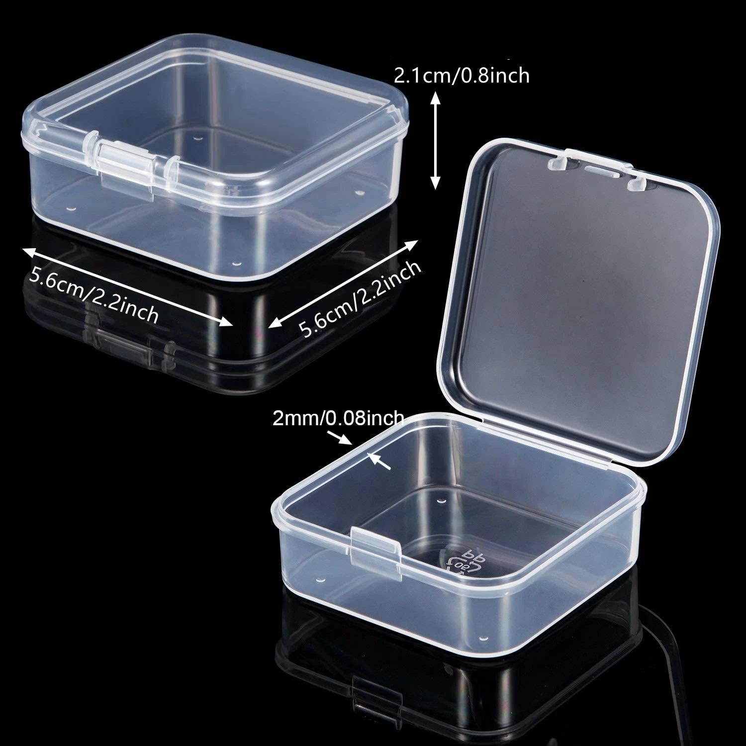

5 Pack Plastic Storage Jewelry Box Container Storage For Beads Earring Box For Jewelry Rectangle Box Case