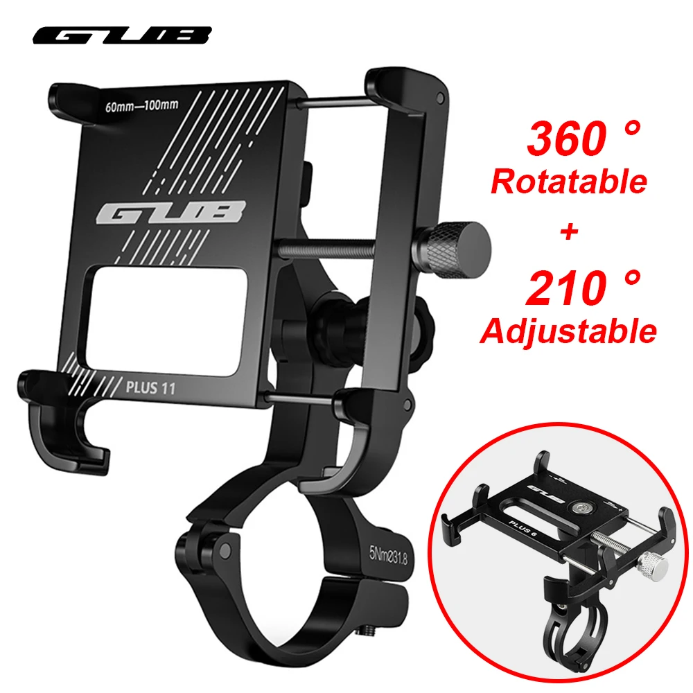 GUB PLUS 11 döndürülebilir bisiklet telefon tutucu 3.5-6.8 inç akıllı telefon MTB için ayarlanabilir yol bisikleti motosiklet elektrikli bisiklet