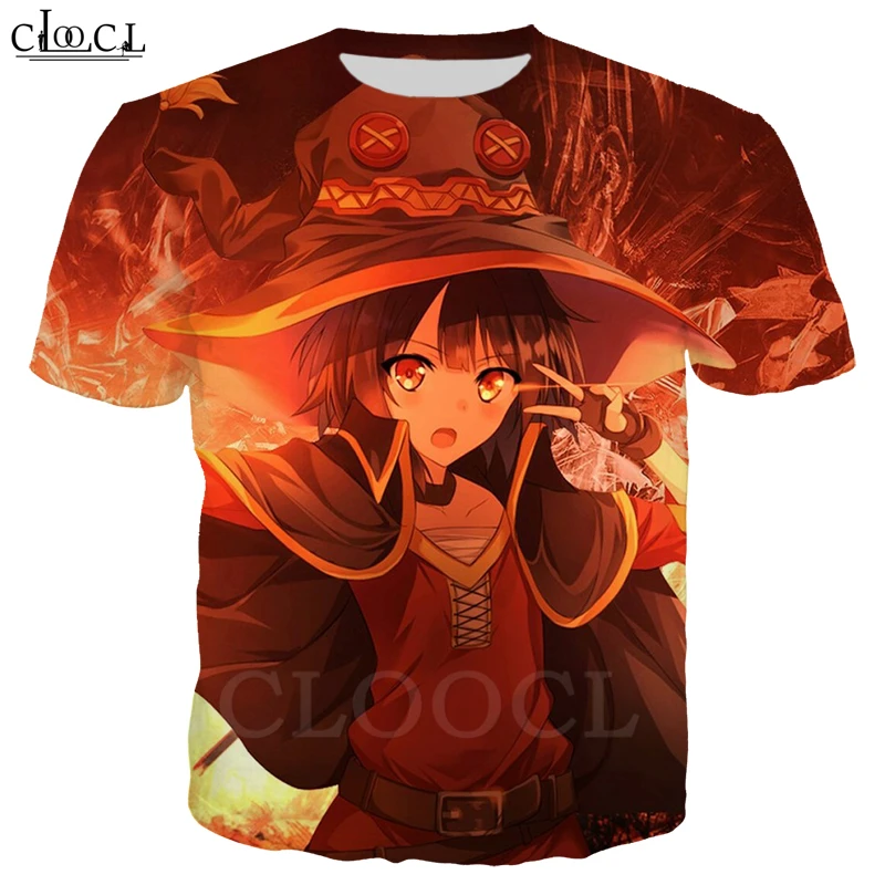 Футболки с 3D принтом для мужчин и женщин Megumin Konosuba Классические хипстерские Топы