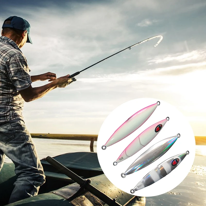 

New 1pc Luya Luster Metal Sea Fishing Small Iron Plate Lure Luminous Lead Fish Fake Lure Bait Miniature Fixture 20X4CM