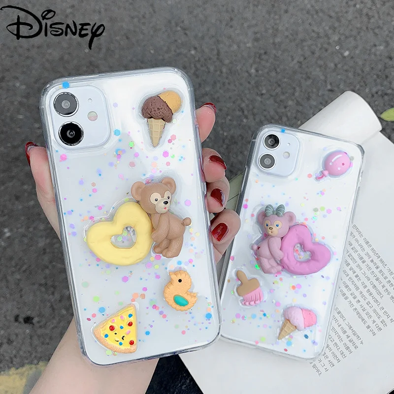 

Disney Cartoon cute Duffy bear handmade diy couple mobile phone case for iphone 12mini/11pro/12promax/se/xr/7plus/8p/xs/xsmax