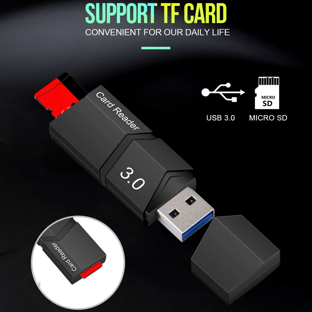 Крутой черный usb 3 0 мульти смарт кардридер памяти мини для microsd компьютера
