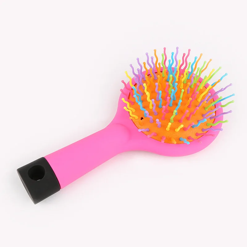 Новая Радужная Расческа массажная с зеркалом красочная волна Волшебная