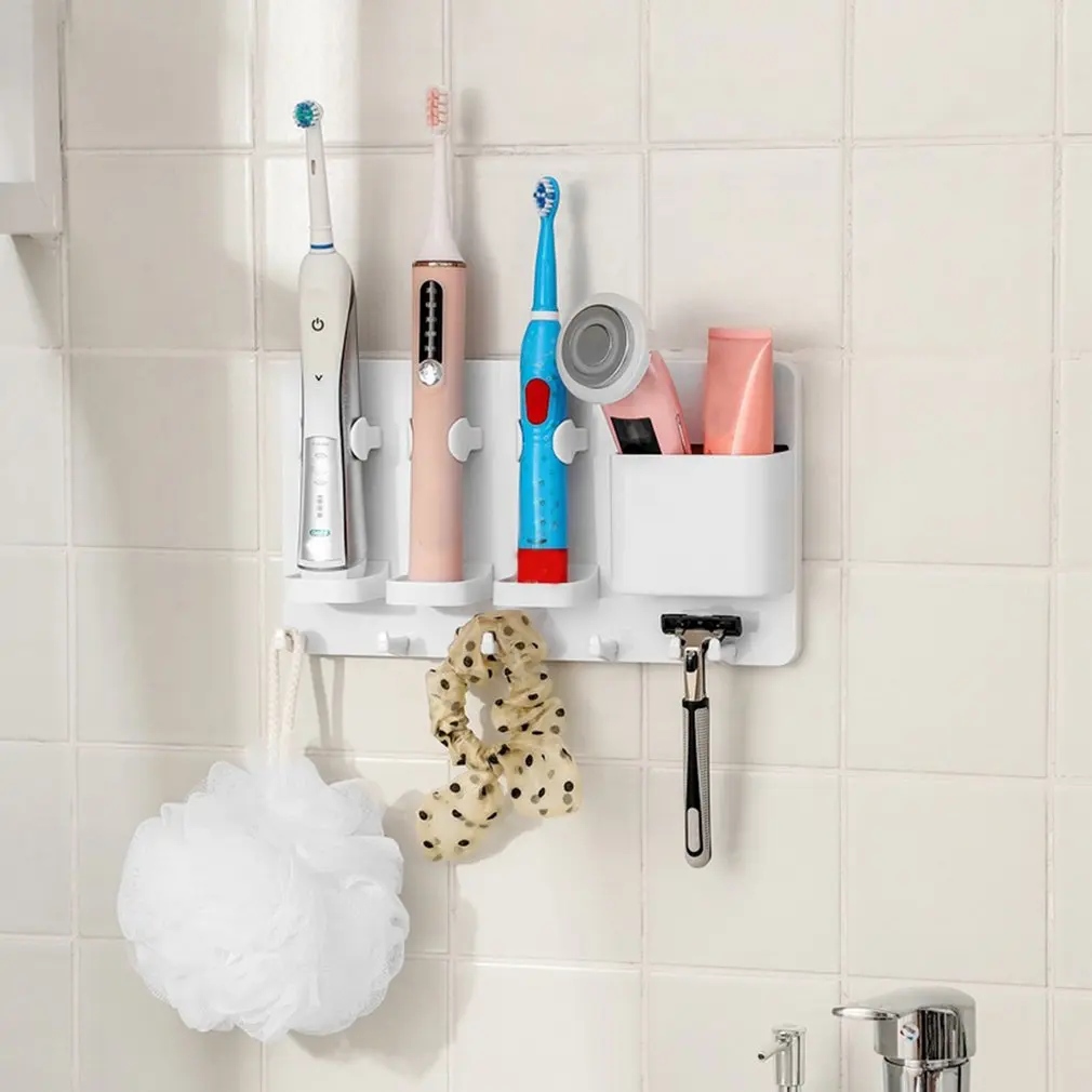 

Toothbrush Rack Free Punching Brushing Cup Wall-mounted Bathroom Wall-mounted Storage Box Cylinder Set