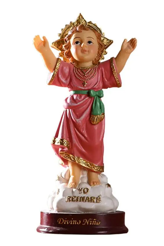 

JESUS BABY STATU ORNAMENT HOME DECORATION JESUS SANTO NINO ART SCULPTURE CREATIVE RESIN CATHOLICISM SERIES FIGURINE R4593