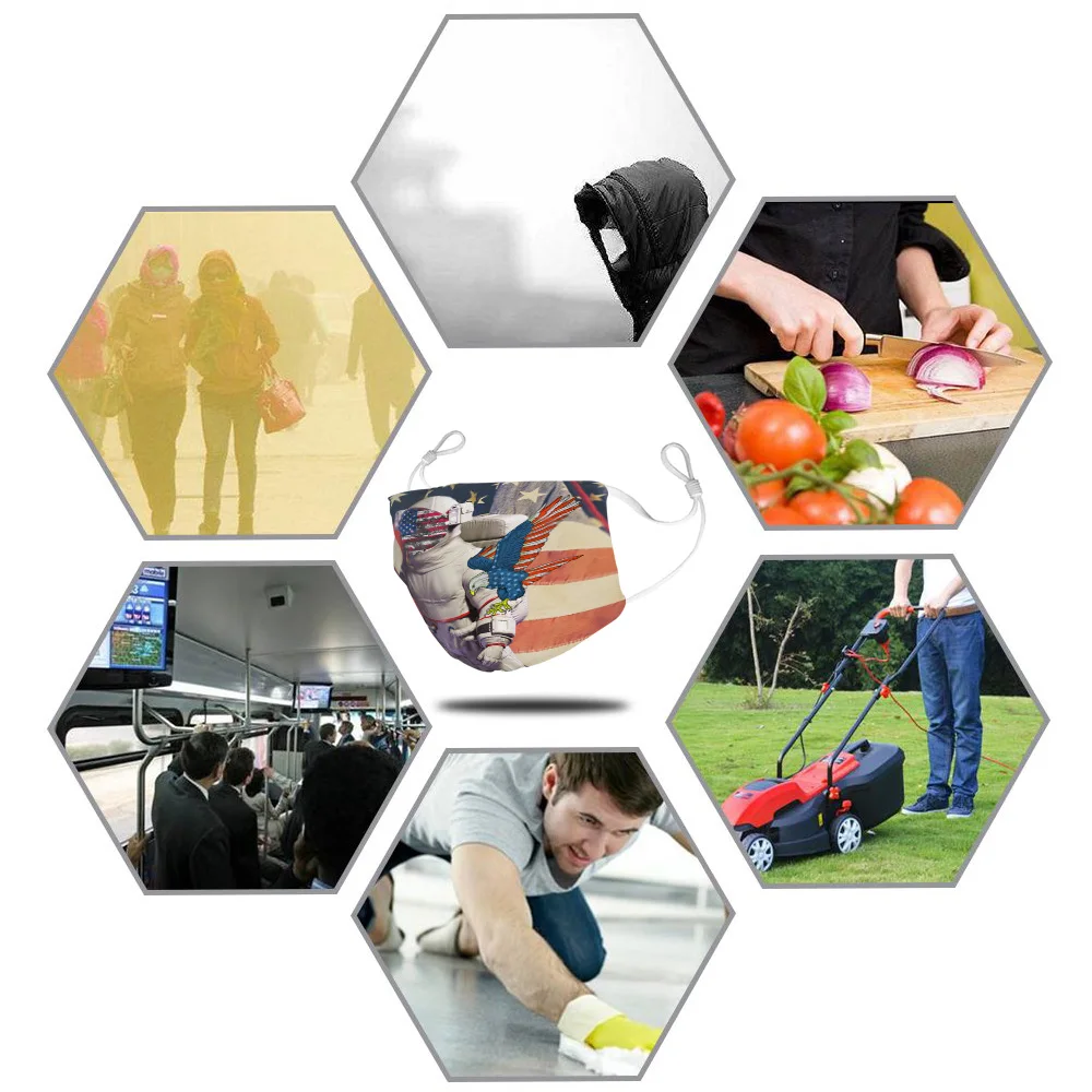 Ветрозащитная маска американский флаг астронавт Орел многоразовая защитная PM2.5