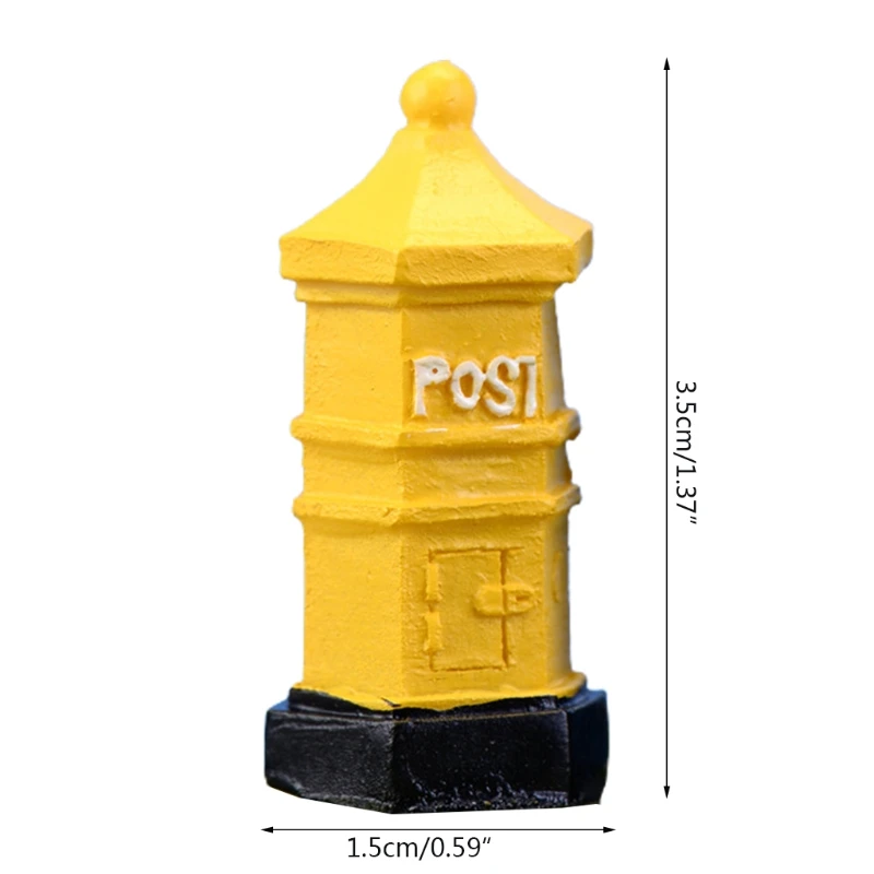 

Nostalgic Postbox Landscape Desktop Ornament Resin Statue Creative Sculpture