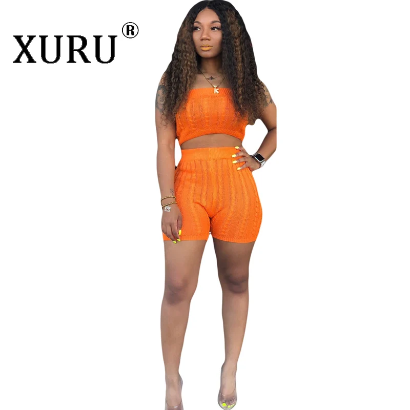 Осенний Новый женский свитер xulu комбинезон из двух частей яркий цвет сексуальный