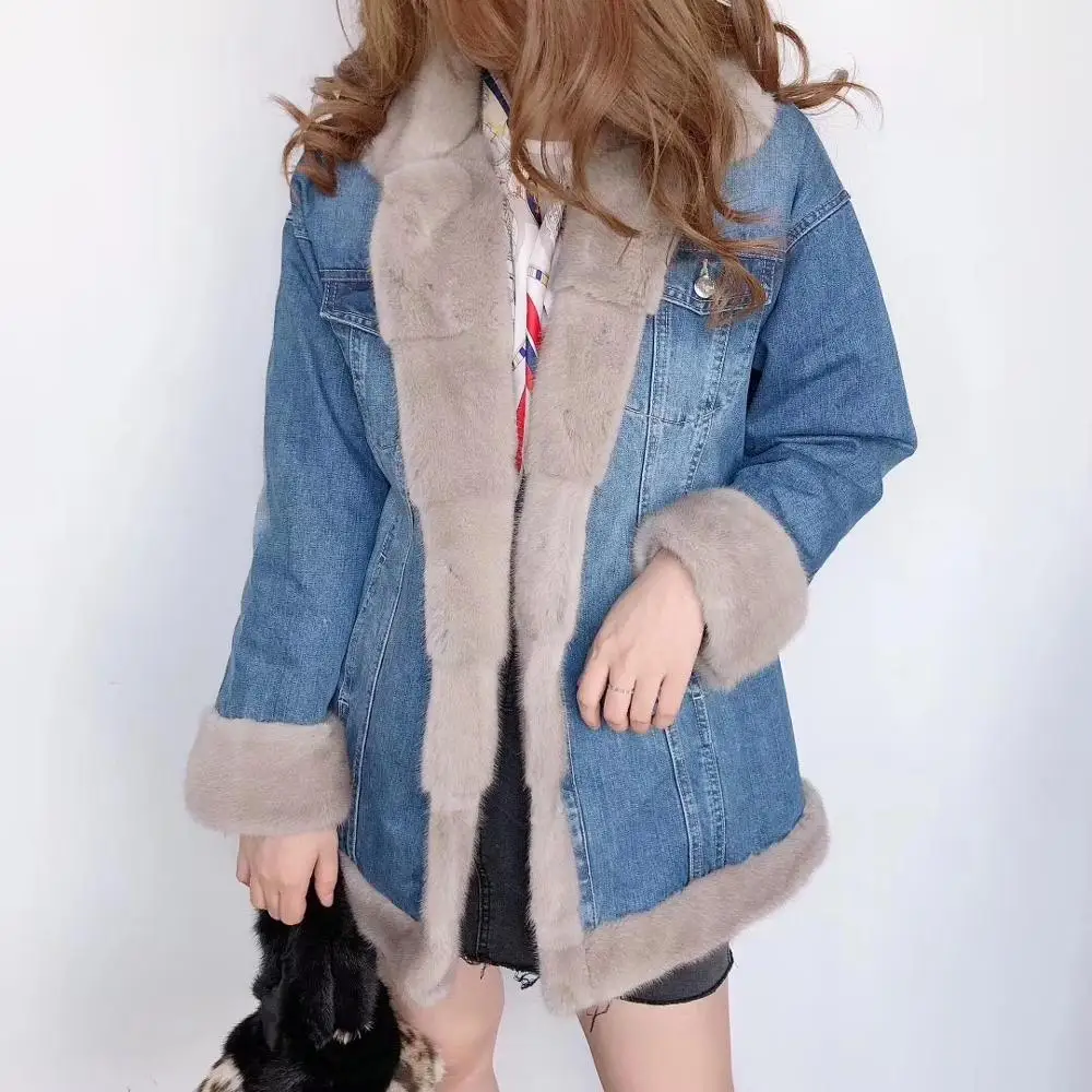 2020 Новая модная зимняя женская парка с воротником из натурального меха норки