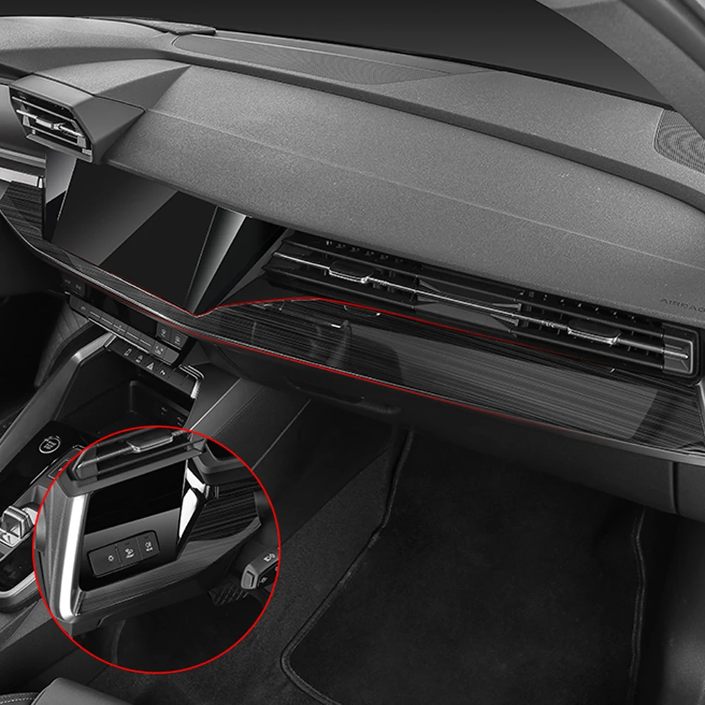 

LHD! Автомобильные аксессуары для Audi A3 8Y 2020 2021 2022 из нержавеющей стали внутренняя приборная панель средняя консоль декоративная крышка отдел...