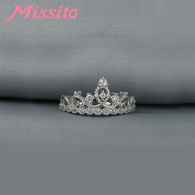 MISSITA 100% 2019 новые модные классические кольца с короной для женщин прозрачным