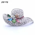 Новые оснастки ювелирные изделия Большая белая шляпа хрустальные металлические кнопки с горным хрусталем подходят DIY 18 мм Оснастки браслеты и кнопки ювелирные изделия