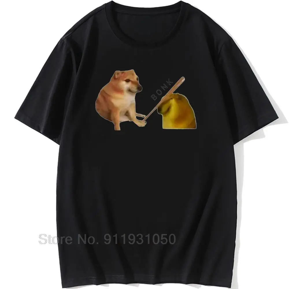 

Novelty Men Guys T Shirt Bonk Meme Doge Funny Artwork Printed Male Cotton O Neck Graphic Designer T-shirts Summer Clothes